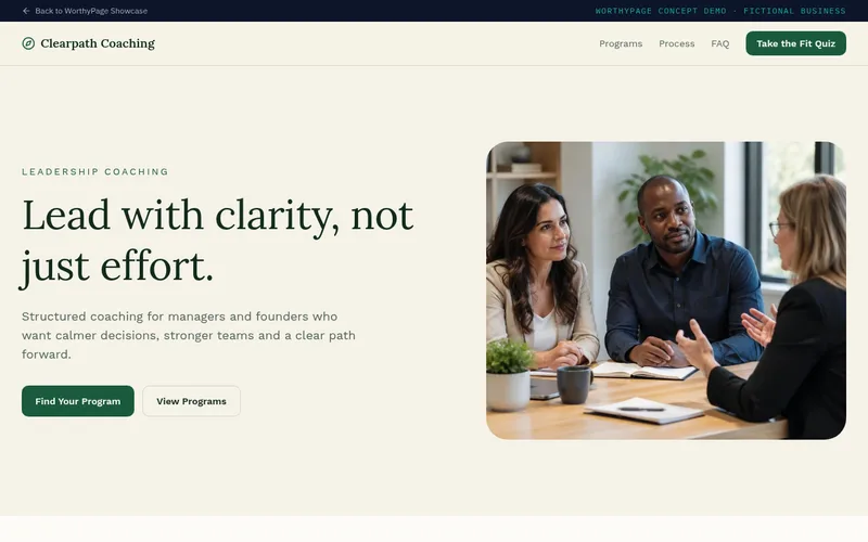 Preview of the Clearpath Coaching concept demo